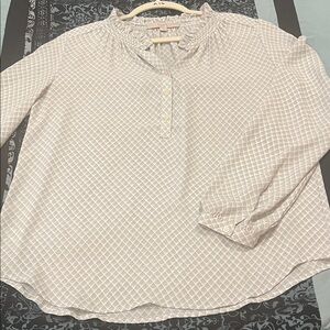 LOFT White Patterned Blouse